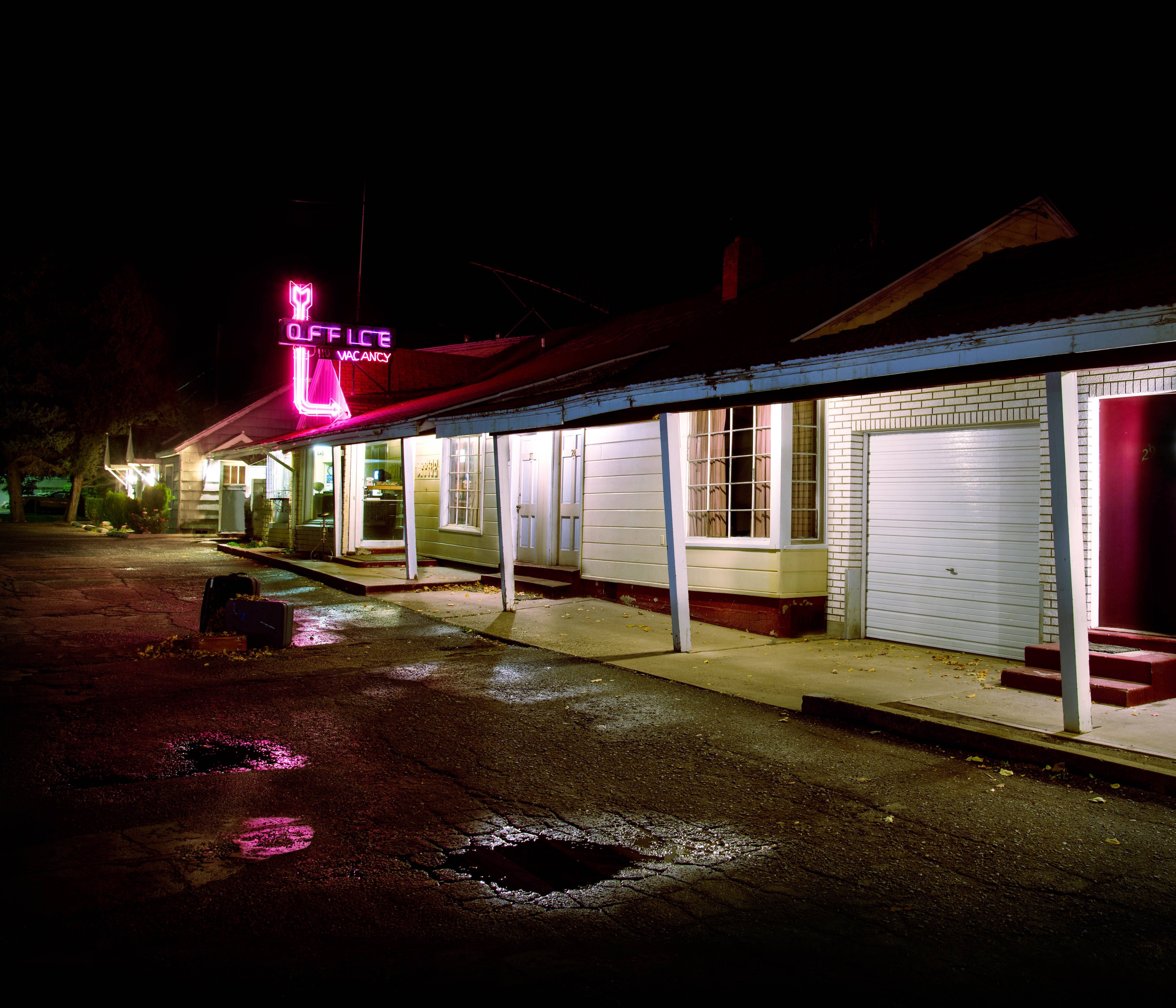 ART, BLOG, image of motel at night with pink vacancy sign illuminated